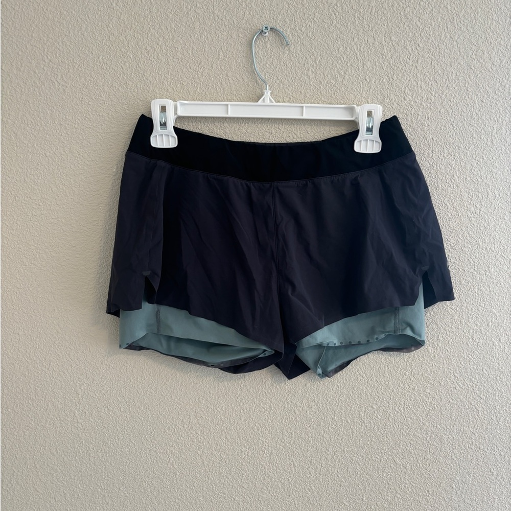 On Running Black and Sage Green Women's Athletic Shorts